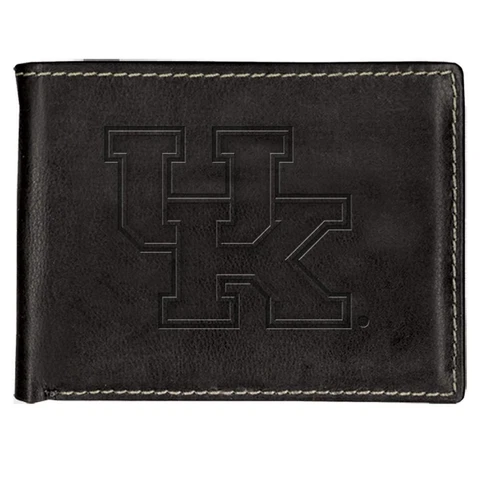 Men's Kentucky Wildcats UK Billfold Black Leather Wallet Cover