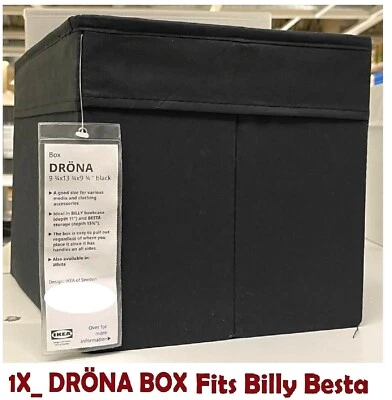 IKea DRONA Storage Box Black 9 ¾ x 13 ¾ x 9 ¾" Fits Billy Besta 904.670.65 DRÖNA - Image 1 of 4