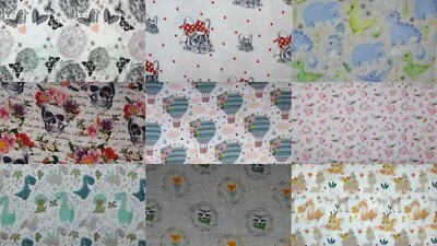 Musselin Tiere Cute Skull FVJ  Fräulein von Julie Double Gauze Meterware Stoff - Bild 1 von 3