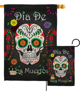Día de los Muertos Halloween Día de Muertos Mexicano Pago Jardín Casa Patio Bandera - Imagen 1 de 13