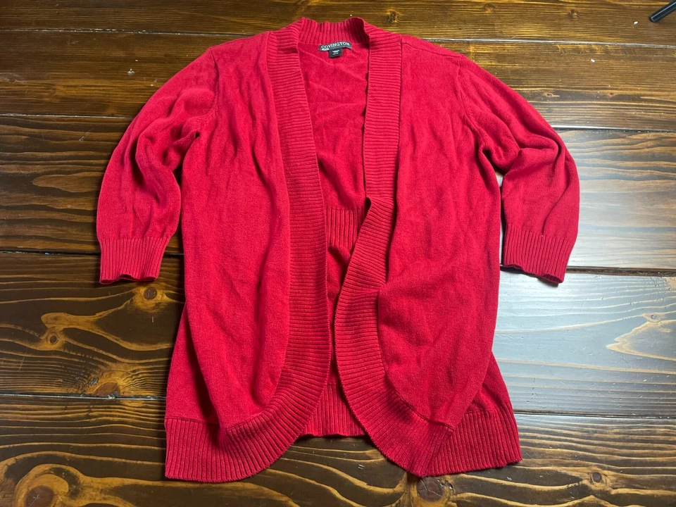 Suéter Covington, Para Mujer Talla Mediana Pequeña, Rojo, Cárdigan, Manga 3/4 Foto 1 de 4