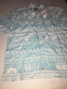 Quiksilver Men's Tongs Slide Button Down Woven Shirt  - Picture 1 of 5