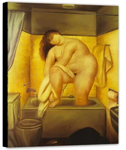 Botero Nacht in Bad Fine art Bild Female NUDO IN BAGNO canvas collection 03FB04 - Picture 1 of 3