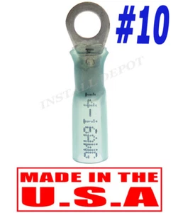 (25) 3M HEAT SHRINK MARINE AUTOMOTIVE RING TERMINALS 16-14 GAUGE #10 STUD EYELE - Picture 1 of 4