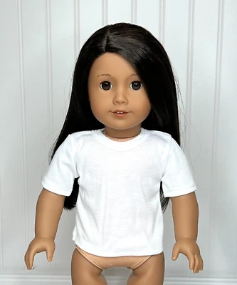 EMILY ROSE White Tee Shirt Blank T Shirt Fits Most 18" Dolls Like American Girl NEW