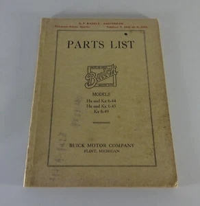 Catalogo Parti Buick Serie HX + KX 6-44 / 6-45 / 6-49 dal 01/1920 - Foto 1 di 4