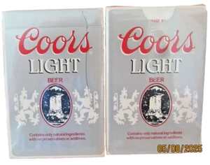 VINTAGE 2 COORS LIGHT BEER Playing Cards Made In USA - New Sealed - Picture 1 of 2
