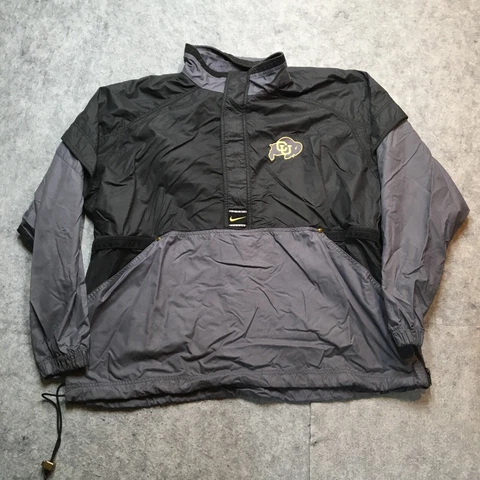 Vintage Nike Team Colorado Buffaloes Windbreaker Mens XL Gray Buffs Pullover Cover