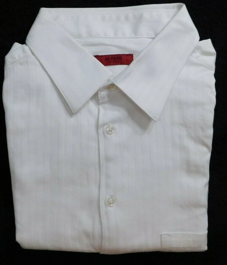 Camisa de vestir Alfani blanca a rayas ajustada manga larga - Talla XL 17 - 32-33 Foto 1 de 1