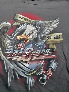 Bob Seger Bullet Club Ride Out Tour 2014-2015 Black Short Sleeve T-Shirt 2XL - Picture 1 of 6