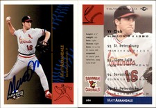Matt Arrandale Signed 1994 Fleer Excel #260 Card Savannah Cardinals Auto