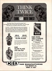 K&B Glow Plugs Vintage Print Ad Wall Art Decor Engine Fuel - Picture 1 of 1
