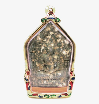 Green Phra Khun Phaen Phrai Kumarn Thai Buddha Amulet Pendant LP Tim 1972 Lucky - Image 1 of 4