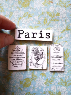 Миниатюрный французский знак парижский петух кукольный домик масштаб 1:12 1:6 табличка - Изображение 1 из 2