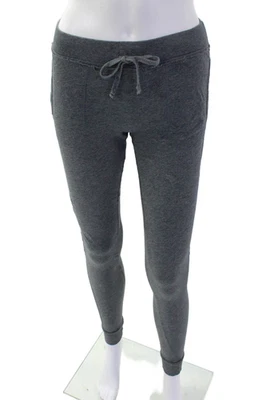 Pantalones deportivos Skin para mujer de algodón con detalle de borde crudo cintura con cordón gris talla 0 Foto 1 de 4