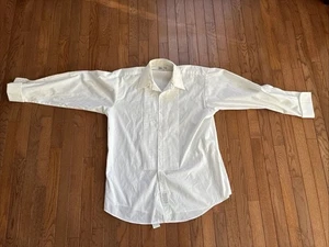 Navy USN Men’s Dinner Dress Shirt With 3 Brass Buttons and Cufflinks, 17-35 - Picture 1 of 7