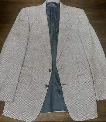 Hickey Freeman "Boardroom" Houndstooth Silk/Wool Blazer Sport Coat Men's 40 Long - Изображение 1 из 4