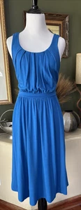 Boden SOFTSOFT Jersey Knit Blue Floral Sleeveless Dress US 8R - Picture 1 of 7