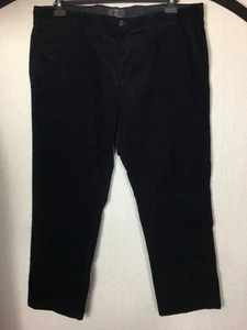 Mens M&S Corduroy Trousers 42 W 29 L Navy Blue Straight Cords Needlecord Stretch - Picture 1 of 19
