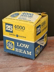 Vintage NOS GE 4001 High Beam Round Headlight 12V 2 Prong Base - Picture 1 of 10