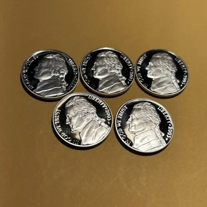 2003-S JEFFERSON NICKEL PROOF * LOT OF 5 * DIRECT FROM SET * GUARANTEED GEMS #01 - Picture 1 of 2