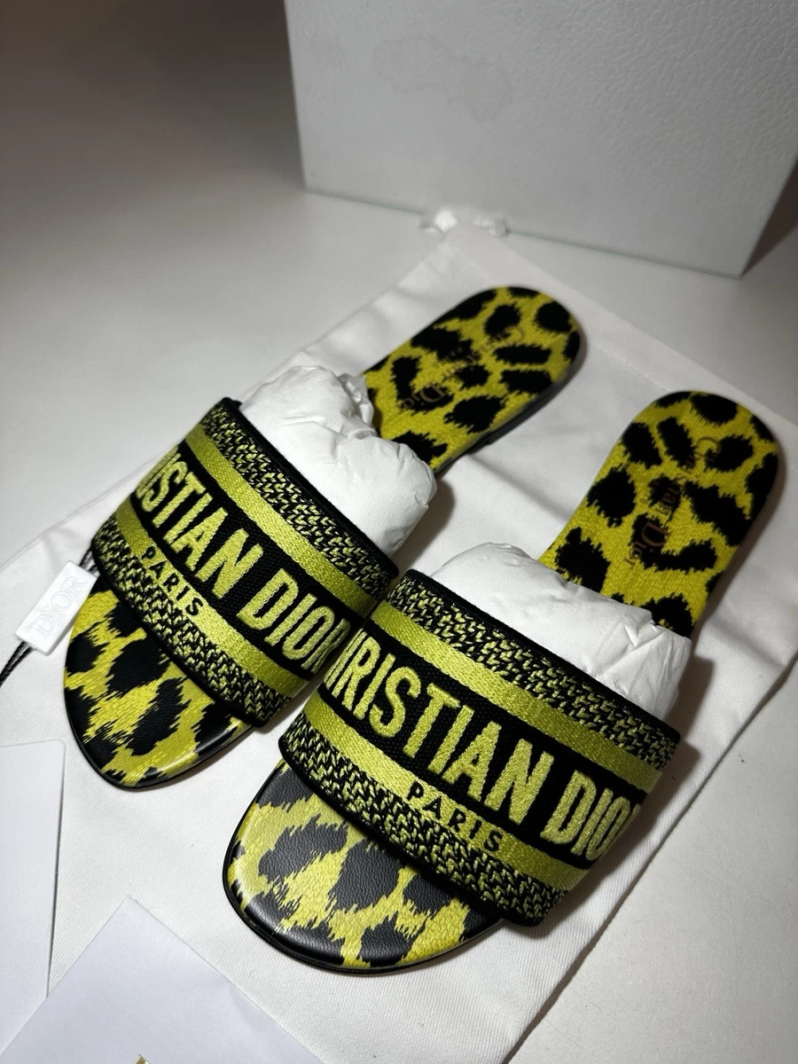値下げ！ディオールChristian Dior ヒョウ柄 ペタンコサンダル Dior Animal Print Sandals for Women for sale | eBay