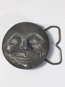 Vintage 1976 Bergamot Brass Works Man In The Moon Belt Buckle - Picture 1 of 4