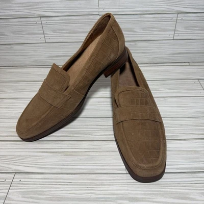 Mocasines Vionic Sellah Croc de gamuza en relieve marrón tostado para mujer talla 11 W de ancho Foto 1 de 4