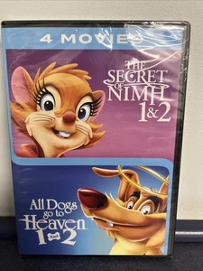 NEW! Rare 4 Movie Feature The Secret Of Nimh 1-2 All Dogs Go To Heaven 1-2 - Picture 1 of 3