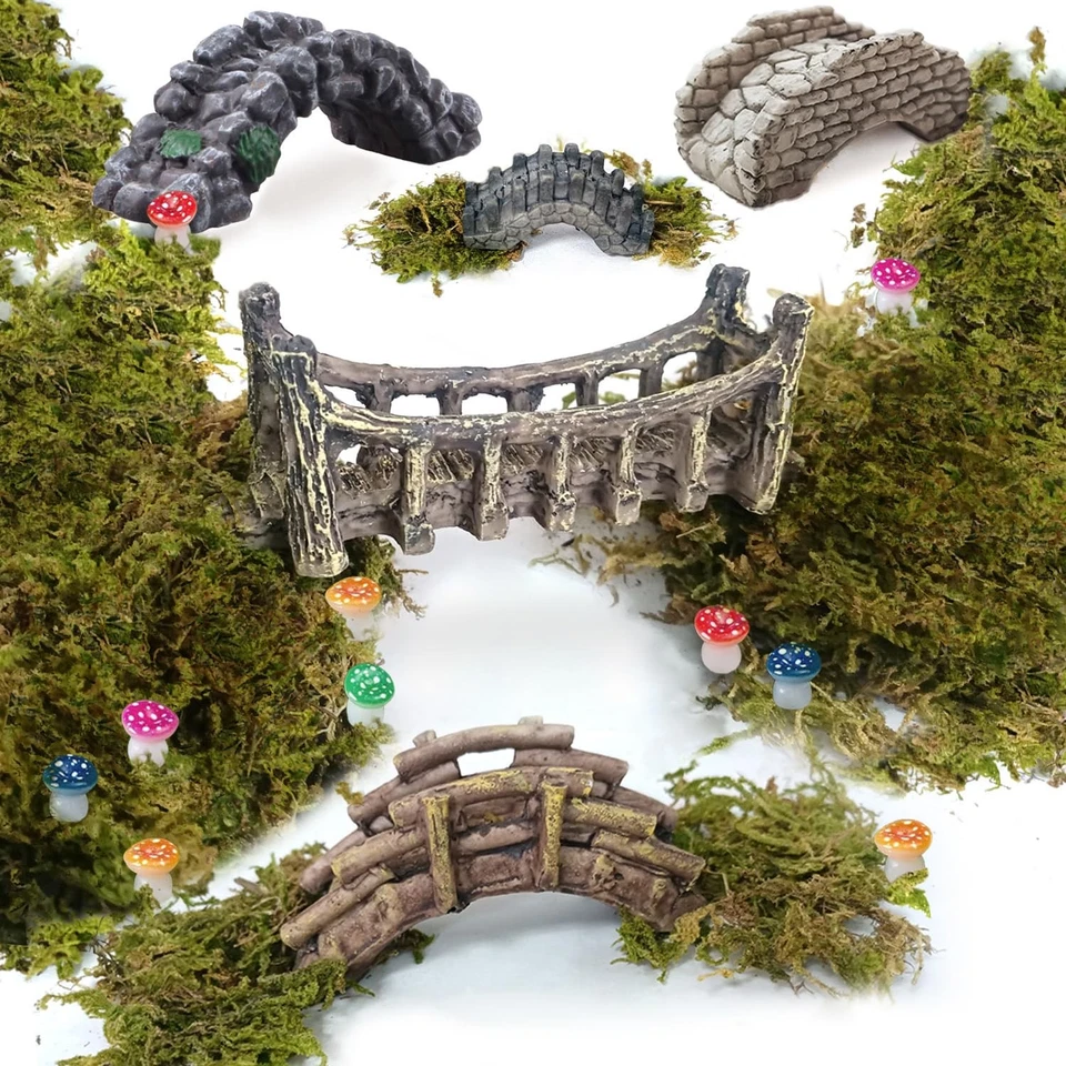 Miniature Bridge, Miniature Garden Accessories Set, DIY Landscape Bridge, Out... - Image 1 of 4