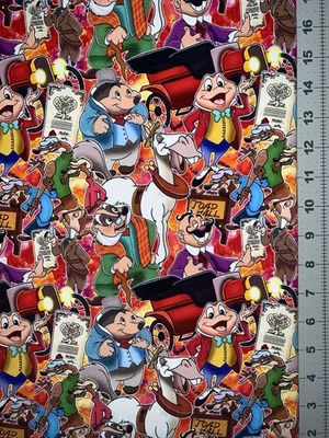 Disney Mr. Toad Ichabod Custom Fabric Fat Quarter 18”x28” Spandex - Image 1 of 2