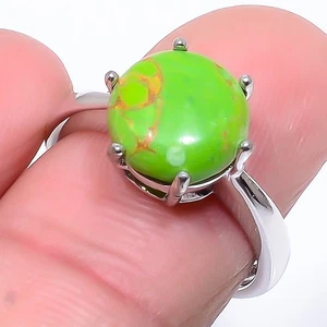 Copper Green Turquoise Gemstone Silver Plated Ring Adjst R467-66, Christmas Gift - Picture 1 of 3