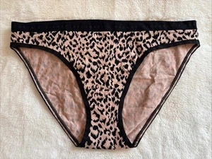 Victoria's Secret Panties Bikini Panty Leopard Animal Cotton Logo Medium M NEW - Picture 1 of 8