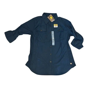 Carhartt 103600-973 Women's Twilight Blue Rugged Flex Bozeman Shirt M(8/10) - Picture 1 of 2