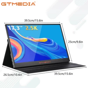 GTMEDIA 165Hz Gaming Monitor Portable 17.3" IPS Screen 2.5K Extender USB-C HDMI# - Picture 1 of 10