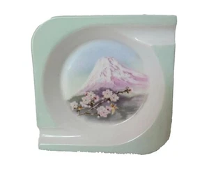 Cenicero de porcelana vintage flor de cerezo y montañas rosa porcelana pastel 4" Japón - Imagen 1 de 6