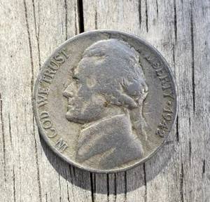 Moneda de cinco centavos Jefferson 1942 de níquel de Estados Unidos de 5 centavos de Estados Unidos Liberty - Imagen 1 de 2