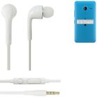 Earphones pour Microsoft Lumia 640 XL LTE Dual SIM in ear headset stereo blanc