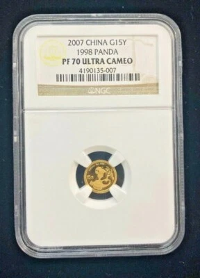 2007 China 1998 Panda 15 Yuan Gold Coin NGC PF 70 Ultra Cameo - Image 1 of 2