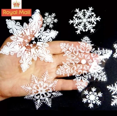 100pcs Reusable Christmas Window Snowflakes Stickers Clings Decal Decoration UK - Image 1 of 4