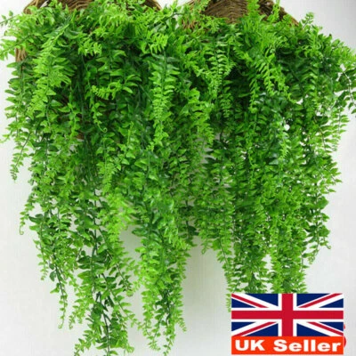 4x Artificial Plant Hanging Fake Macrame Plastic Fern Succulent Large Plants Set - Image 1 of 4