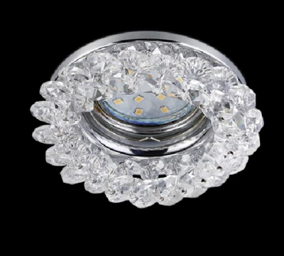 Faretto da Incasso Interno Cristallo Tondo Cromo 9 cm Dolomite GD Trio - Immagine 1 di 2