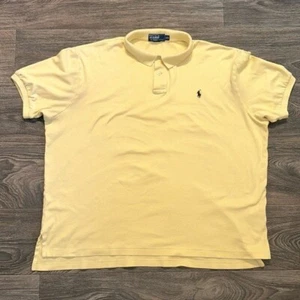 Polo by Ralph Lauren Men’s XXL Cotton Polo Shirt Pale Yellow Preppy Big Soft - Picture 1 of 9