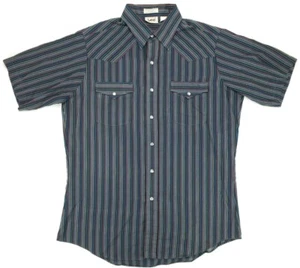 Vintage Lee Lightweight Western S/S Pearl Snap Striped Shirt Men's Size Large L - Picture 1 of 8