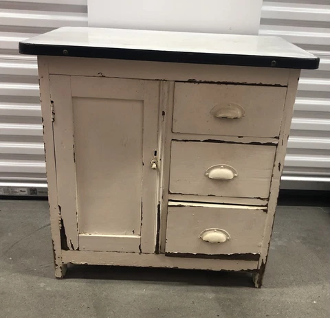 Antique Half-Hoosier Kitchen Cabinet 1900's Cover