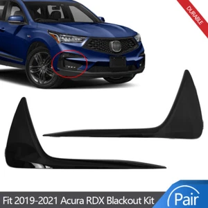 Fit Acura RDX 2019 2020 2021 Front Bumper Black Fog Light Cover Strip Trim Pair - Foto 1 di 14