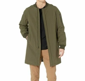 ORIGINAL DKNY DOUGG LONG BOMBER JACKET. OLIVE GREEN, SIZE 36 REG. NEW WITH TAGS - Picture 1 of 5