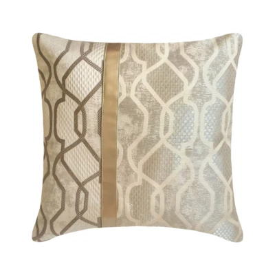 Decorative Sofa Cushion Case Gold 16"x16", Home Decor Silk - Multitude Luxe - Image 1 of 4