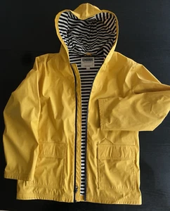 Gymboree Hooded Yellow Rain Rubber Jacket Pockets XL (14) Cotton lining Pockets - Picture 1 of 8