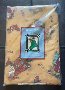 Debbie Mumm Christmas Tablecloth 52" x 90" Oblong Magic Of Santa Flannel Backed - Picture 1 of 4